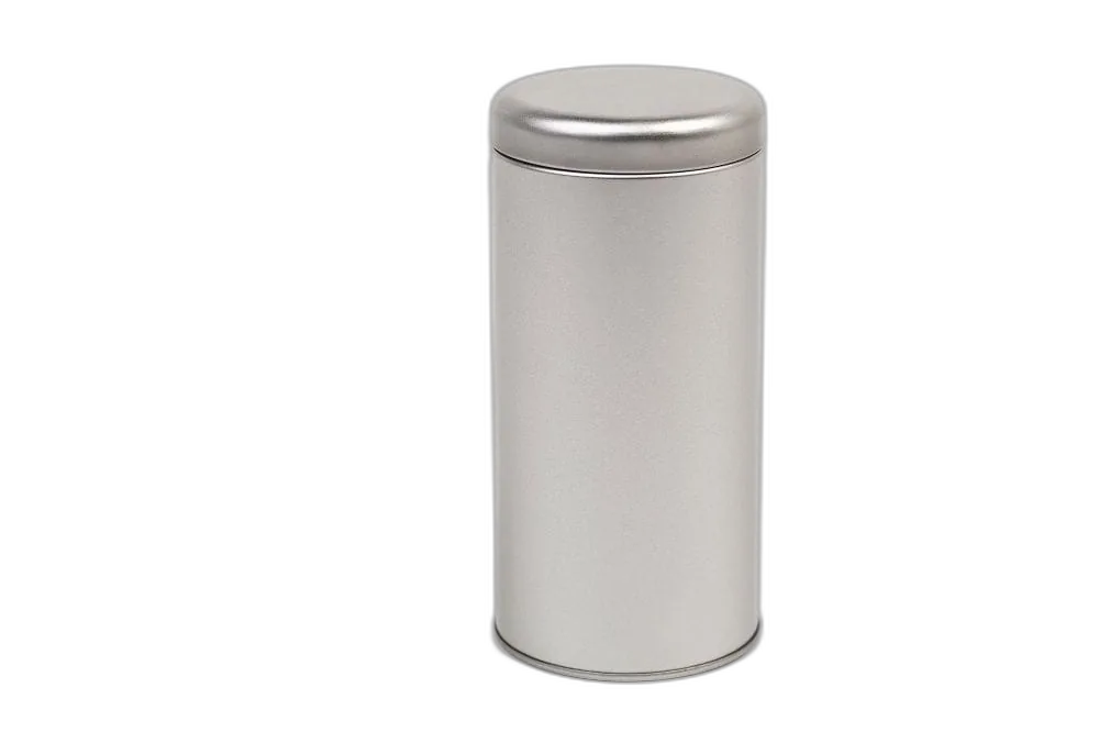 round tea tin box